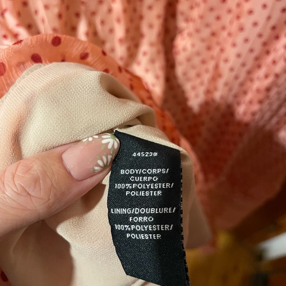 ML Monique Lhuillier‎ Pink Polka Dot Dress Size 14 - Picture 6 of 7